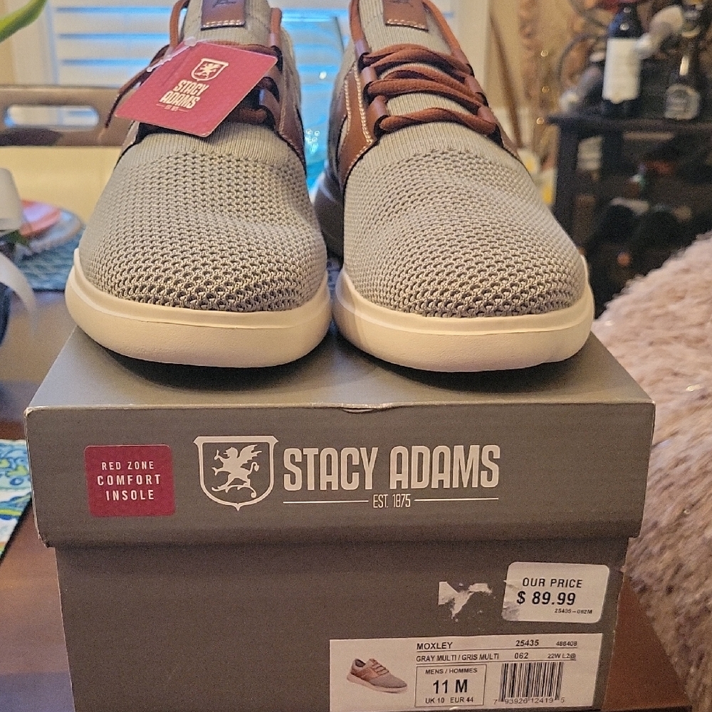 Stacy Adams Men's Gray and Brown Sneakers